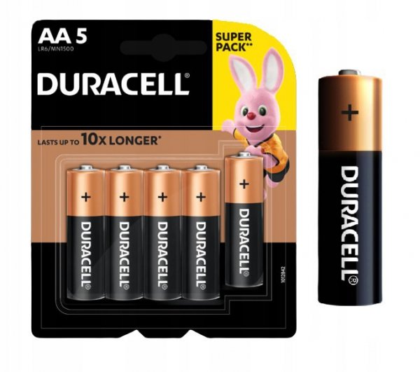 BATERIA DURACELL ALKALINE AAA LR3 1.5V 5 SZTUK (1 OP)