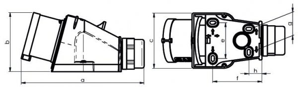 WTYKA IZOLACYJNA STAŁA 32A 400V 3P+N+Z IP44 (1 SZT)