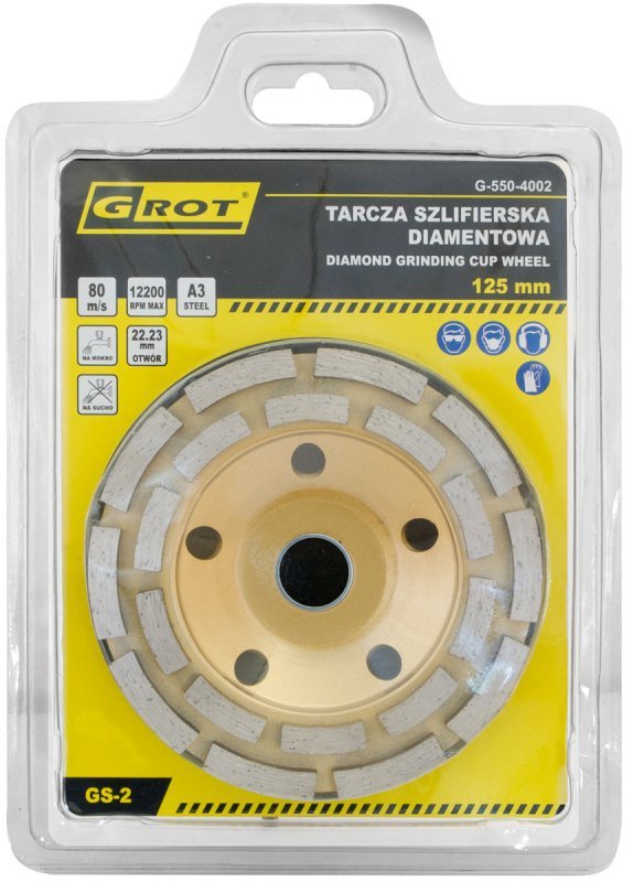 TARCZA SZLIFIERSKA DIAMENTOWA GS-2 125MM (1 SZT)