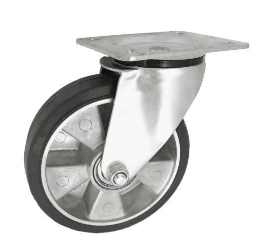 KOŁO ALUMINIUM-GUMA 180MM, OBUDOWA SKRĘTNA A52G (1 SZT)