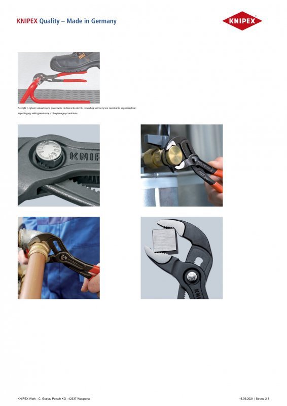 SZCZYPCE DO RUR COBRA 250MM (1 SZT)