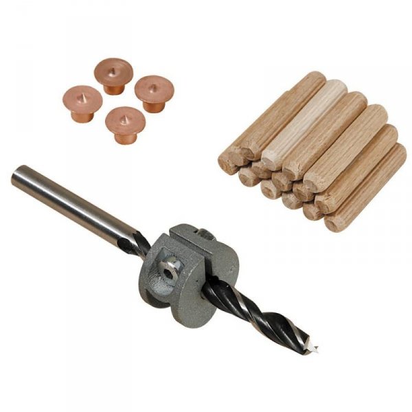ZESTAW: WIERTŁO, OGRANICZNIK GŁĘB. 4 ZNACZNIKI KOŁKI 10MM (1 KPL)