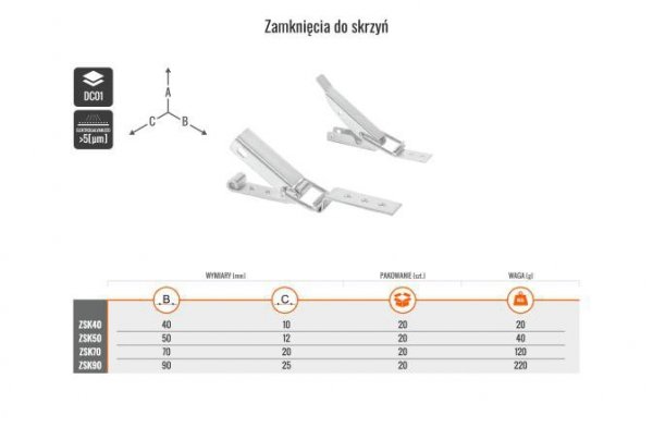 ZAMKNIĘCIE. DO SKRZYŃ 12*50 (1 SZT)
