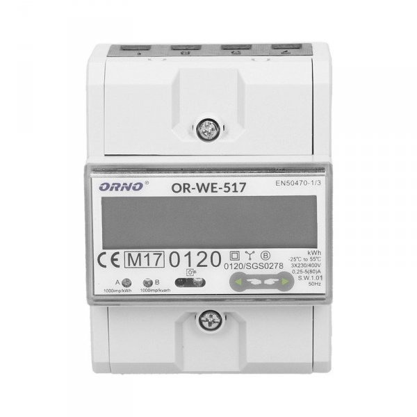 3-FAZOWY LICZNIK ENERGII ELEKTRYCZNEJ  80A RS485 MID (1 SZT)