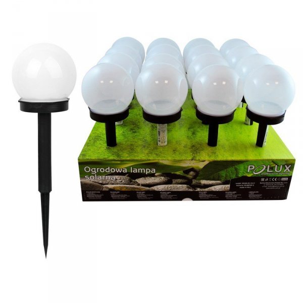 LAMPA SOLARNA 6500K LED KULA BIAŁA PLASTIK CZARNY (1 SZT)