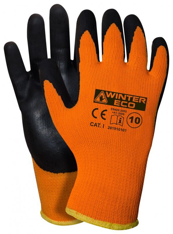 RĘKAWICE POWLEKANE, OCIEPLANE WINTER ECO/W100 ROZMIAR 10 (12 PAR)