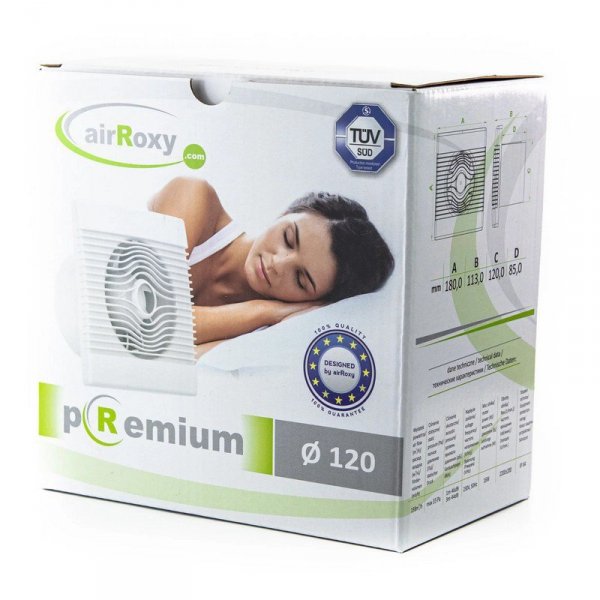 WENTYLATOR ŁAZIENKOWY PREMIUM 120 PS, WYŁĄCZNIK NA KABLU (1 SZT)