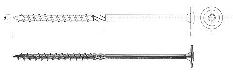 WKRĘT DO DREWNA Z KOŁNIERZEM NA TORX OCYNKOWANY 6*80MM T30 (100 SZT)