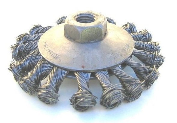 SZCZOTKA TARCZOWO-KĄTOWA DRUT STALOWY SPLATANY M-14 FI120MM (1 SZT)