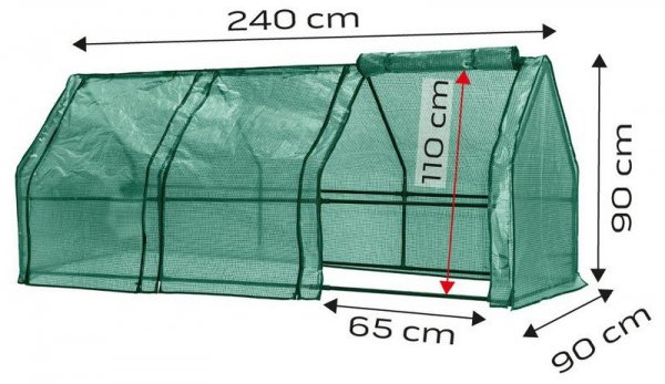 SZKLARNIA 240*90*90 CM, FOLIA PE 135G, METALOWA KONSTR (1 SZT)