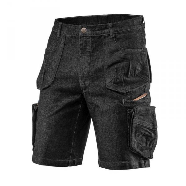 KRÓTKIE SPODENKI ROBOCZE DENIM, CZARNE L (1 SZT)