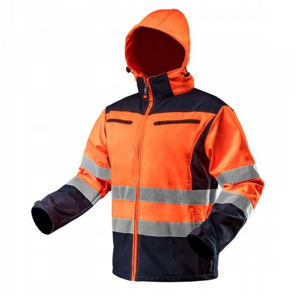 KURTKA SOFTSHELL Z KAPTUREM POMARAŃCZOWA, ROZMIAR XXL (1 SZT)