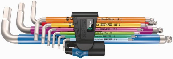 ZESTAW KLUCZY TRZPIENIOWYCH, METRYCZNYCH 3950/9 HEX-PLUS,9CZ (1 KPL)