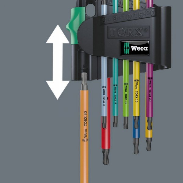 ZESTAW KLUCZY TRZPIENIOWYCH TORX MULTICOLOUR TX8-TX40 (1 KPL)