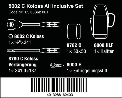 ZESTAW GRZECHOTKA KOLOSS ALL INCLUSIVE 1/2&#039;&#039; (1 SZT)