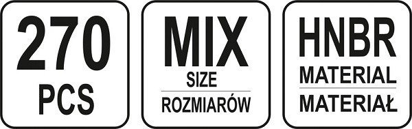 ZESTAW 270 ORINGÓW DO KLIMATYZACJI MATERIAŁ HNBR, ZIELON (1 KPL)