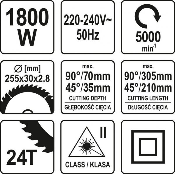 UKOŚNICA 225M 1800W Z LASEREM (1 SZT)