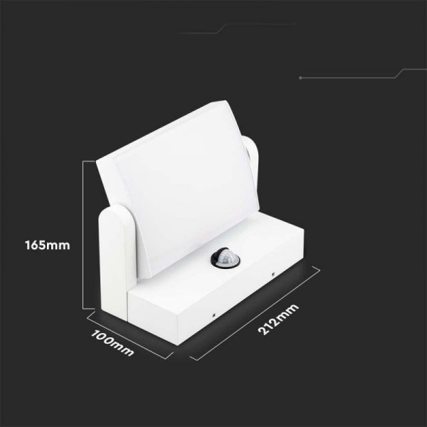 Projektor Oprawa Elewacyjna V-TAC 17W LED Czujnik Ruchu Biała IP65 VT-11020S 3000K 2520lm