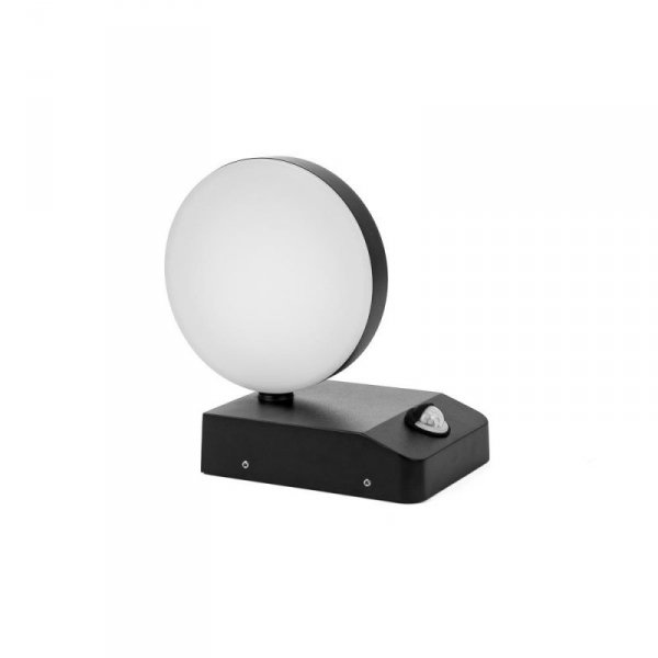 Projektor Oprawa Elewacyjna V-TAC 17W LED Czujnik Ruchu Okrągła Czarna IP65 VT-11020S 4000K 2520lm