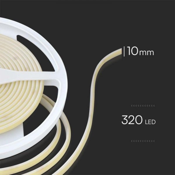 Taśma LED V-TAC Bezpunktowa COB 320LED 24V IP67 10W/m VT-COB 320 4000K 900lm