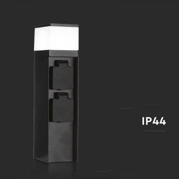 Słupek Ogrodowy LED G9 V-TAC 2 Gniazda 2x16A 23cm 3600W IP44 Grafit VT-1197 3 Lata Gwarancji