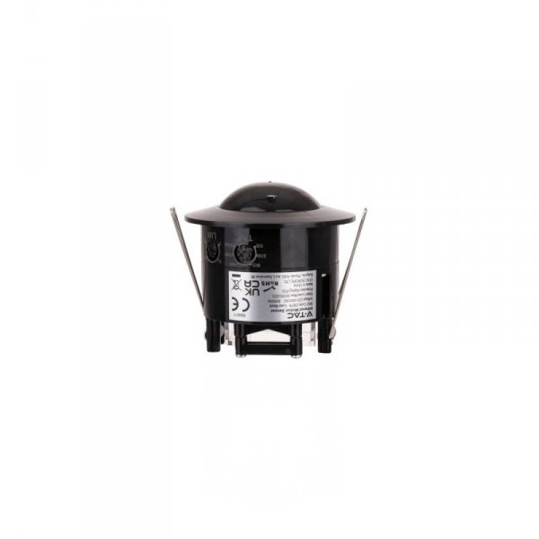 Czujnik Ruchu Sufitowy 360st Wpuszczany Okrągły Czarny FULL BLACK V-TAC VT-8029