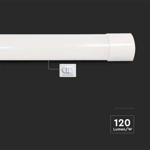 Oprawa V-TAC 40W LED Liniowa Natynkowa SAMSUNG CHIP 120cm 120Lm/W CCT Zmiana Barwy VT-8340CCT 3000K-6500K 4800lm 3 Lata Gwarancj