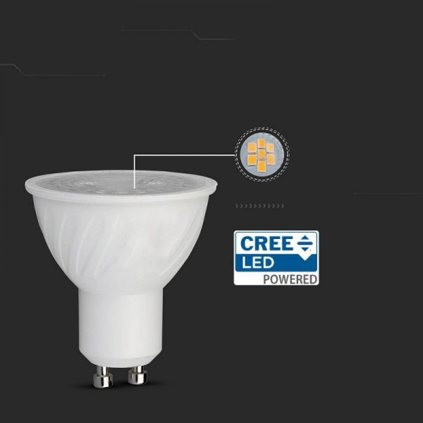 Żarówka LED V-TAC CREE CHIP 6W GU10 110st ściemnialna VT-247D 4000K 445lm 6 Lat Gwarancji