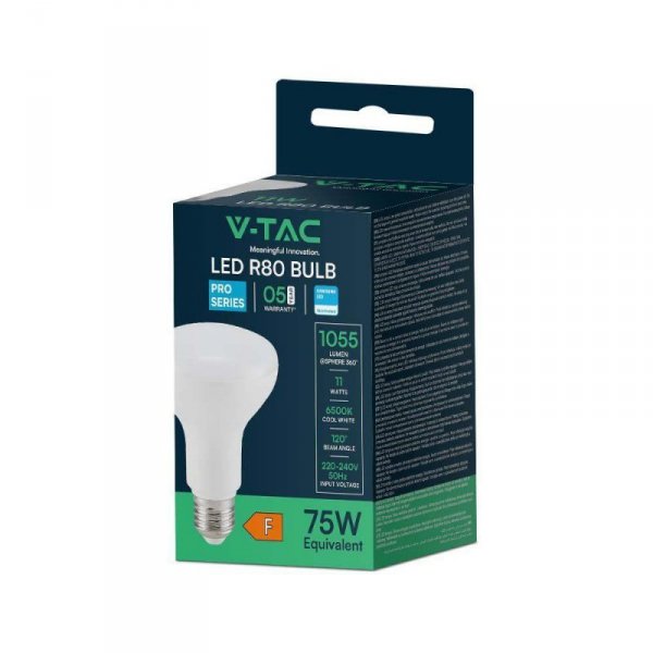 Żarówka LED V-TAC SAMSUNG CHIP 11W E27 R80 VT-280 3000K 1055lm 5 Lat Gwarancji