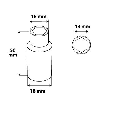 Nasadka sześciokątna długa 1/4&quot;, 13 mm, superlock