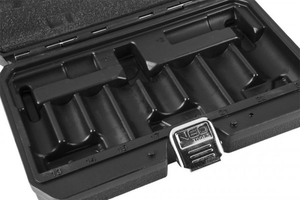 Nasadki udarowe 1/2&quot;, 10-24 mm, zestaw 10 szt., CrMo