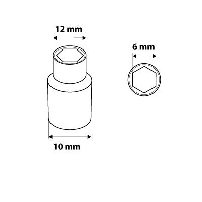 Nasadka sześciokątna 1/4&quot;, 6 mm