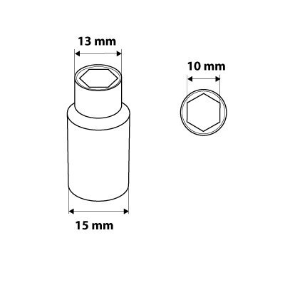 Nasadka sześciokątna długa 1/4&quot;, 10 mm