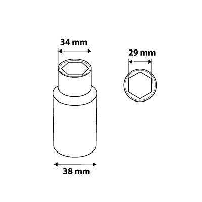 Nasadka sześciokątna długa 1/2&quot;, 29 mm