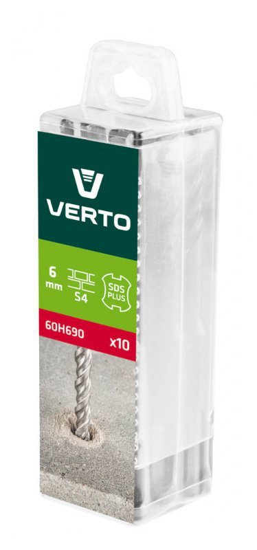 Wiertło do betonu SDS Plus, 6 x 110 mm, S4 x 10 szt.