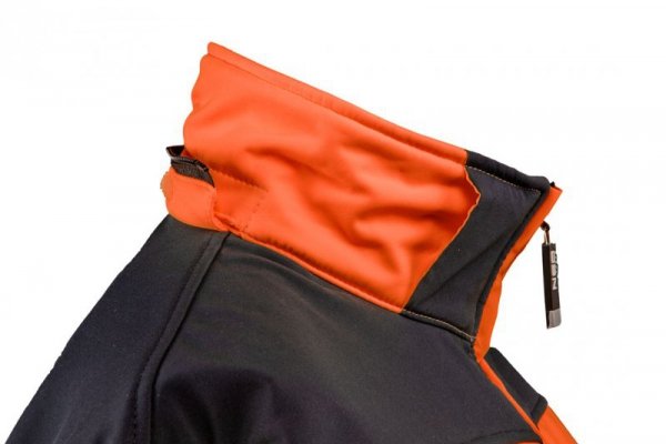 Kurtka robocza ostrzegawcza softshell z kapturem, pomarańczowa, rozmiar M