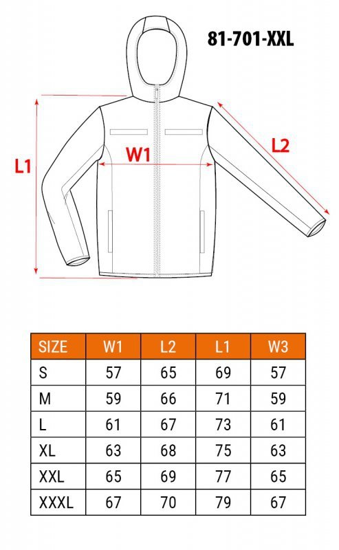 Kurtka robocza ostrzegawcza softshell z kapturem, pomarańczowa, rozmiar XXL