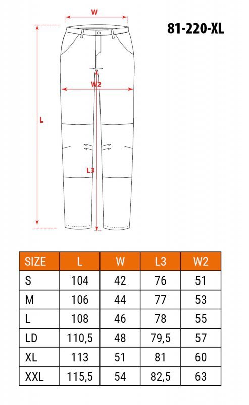Spodnie robocze HD, rozmiar XL/56