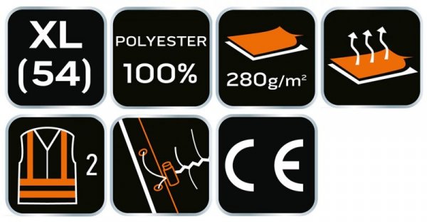 Bluza polarowa ostrzegawcza, żółta, rozmiar XL