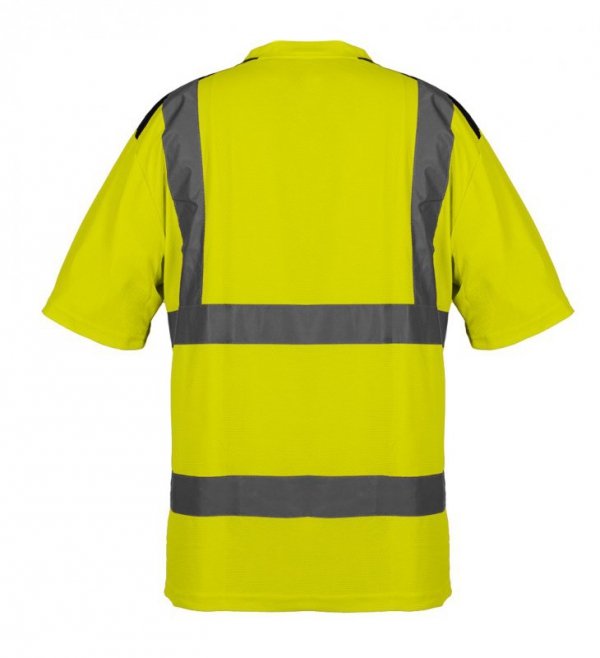 T-shirt ostrzegawczy, ciemny dół, żółty, rozmiar S