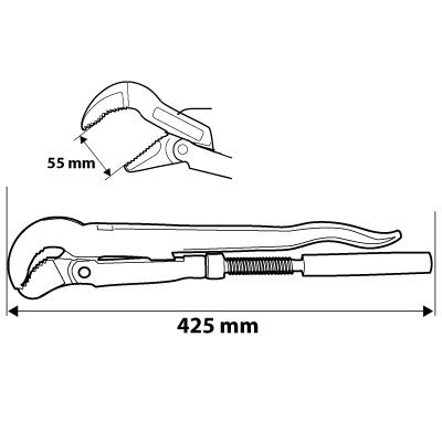Klucz do rur typ &quot;S&quot;, 1.5&quot;, 425 mm