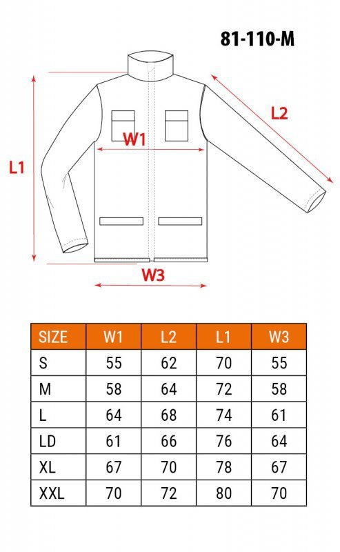 Bluza robocza biała, HD, rozmiar M/50