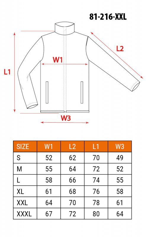 Bluza robocza PREMIUM, 62% bawełna, 35% poliester, 3% elastan, rozmiar XXL