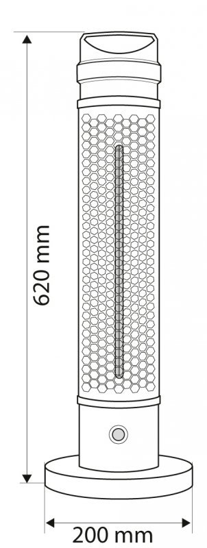 Promiennik stojący 1000W, IP44, element grzejny carbon fiber lamp