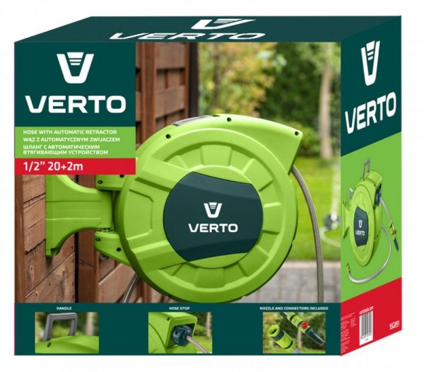 Wąż z automatycznym zwijaczem 1/2&quot;, 20 m +2m