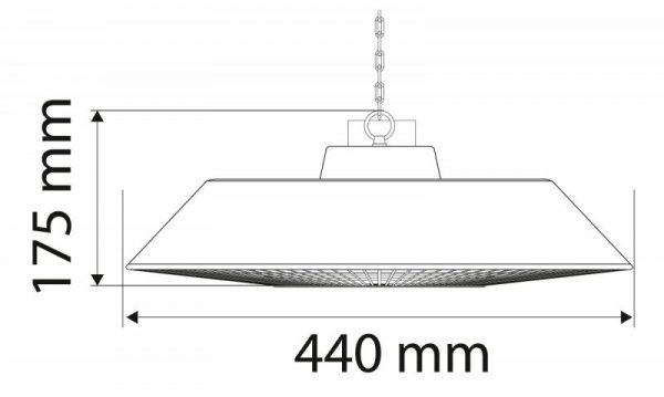 Promiennik sufitowy 1500W, aluminiowy, bez pilota, włącznik, element grzejny halogen lamp, IP44