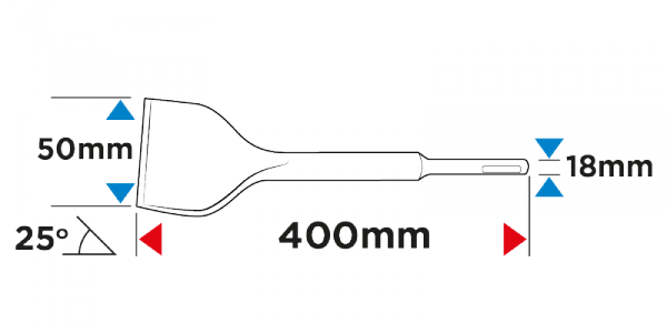 Dłuto SDS Max 50 x 400 mm, 25 st.