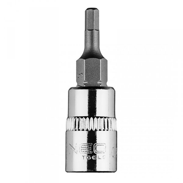 Końcówka sześciokątna H3 na nasadce 1/4&quot;, krótka, 37 mm