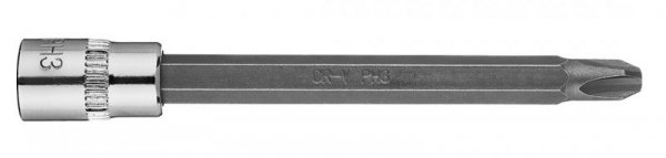 Końcówka wkrętakowa PH3 na nasadce 1/4&quot;, długa, 87 mm