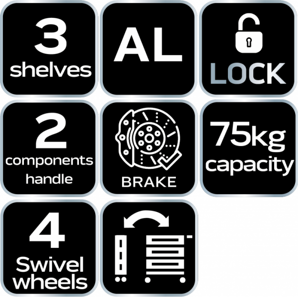 Wózek składany 75 kg z organizerem